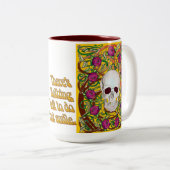 Rose mit Schädel Zweifarbige Tasse (VorderseiteRechts)