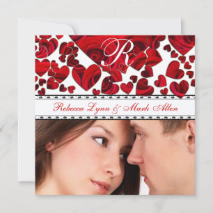 Rose mit schwarzem und rotem Herzen: Hochzeit spei Save The Date