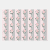 Rose mit Streifen und Wasserfarbe Geschenkpapier Set (Vorderseite 2)