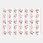 Rose mit Streifen und Wasserfarbe Geschenkpapier Set (Vorderseite)
