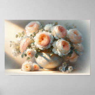Rose mit Vase Poster