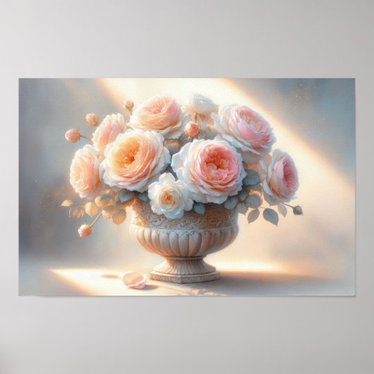Rose mit Vasen Kunst Poster (Vorne)