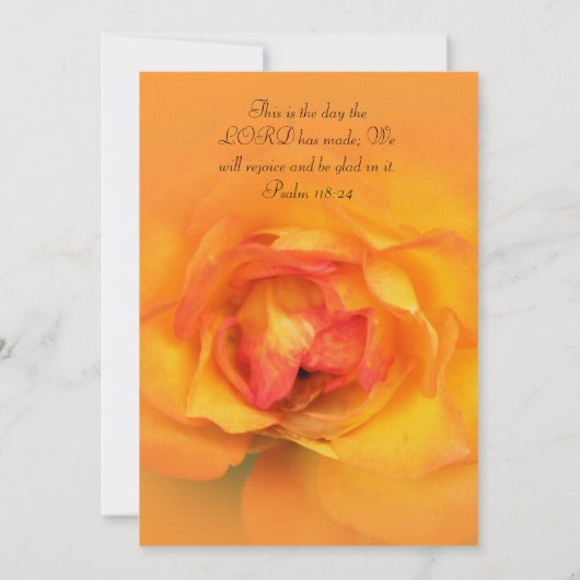 Rose mit Verse Hochzeit Einladung (Rückseite)