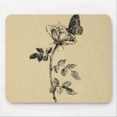 Rose mit Vintager Kunst Mousepad (Vorne)
