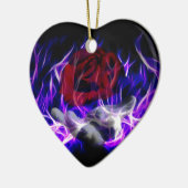 Rose mit Violett und Götter Keramikornament (Links)