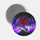 Rose mit Violett und Götter Magnet (Vorderseite/Rückseite)