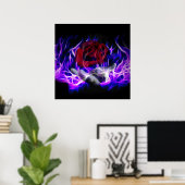 Rose mit Violett und Götter Poster (Heimbüro)