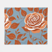 Rose mit warmen Orangetönen und Rost Fleecedecke (Vorderseite (Horizontal))