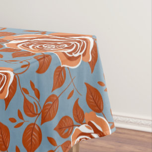 Rose mit warmen Orangetönen und Rost Tischdecke