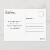 Rose mit Wasserfarben speichern das Datum Postkarte (Rückseite)