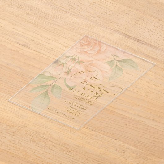 Rose mit weichem Erröten mit transparentem ID828 Acryleinladungen (Ablage )