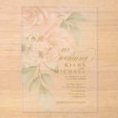 Rose mit weichem Erröten mit transparentem ID828 Acryleinladungen (Vorderseite)