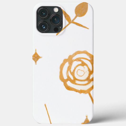 Rose mit weißem und goldfarbenem Plättchen Case-Mate iPhone Hülle (Rückseite)