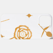 Rose mit weißem und goldfarbenem Plättchen Case-Mate iPhone Hülle (Rückseite (Horizontal))