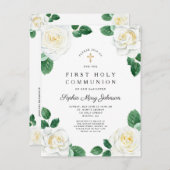 Rose mit weißer Wasserfarbe Girl Einladungspostkarte (Vorne/Hinten)