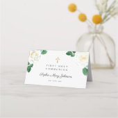 Rose mit weißer Wasserfarbe Girl Platzkarte (Rückseite)