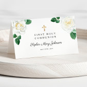 Rose mit weißer Wasserfarbe Girl Platzkarte