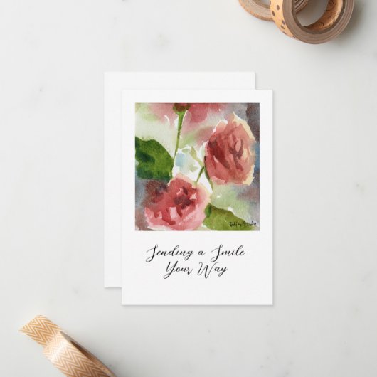 Rose Mitteilungskarte (Vorderseite/Rückseite Beispiel)