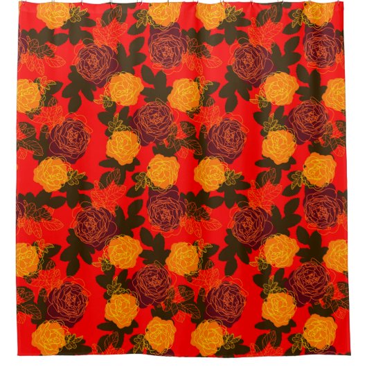 Rose modern fett rot duschvorhang (Vorderseite)