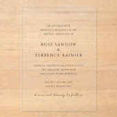 Rose Moderne Elegante Hochzeit Acryleinladungen (Vorderseite)