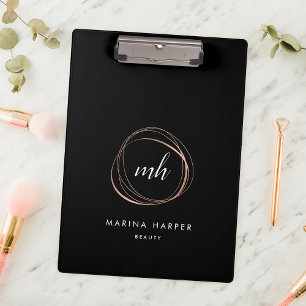 Rose-Monogram-Logo für abstrakte Imitate Klemmbrett