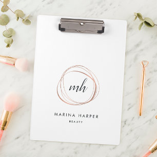 Rose-Monogram-Logo für abstrakte Imitate Klemmbrett