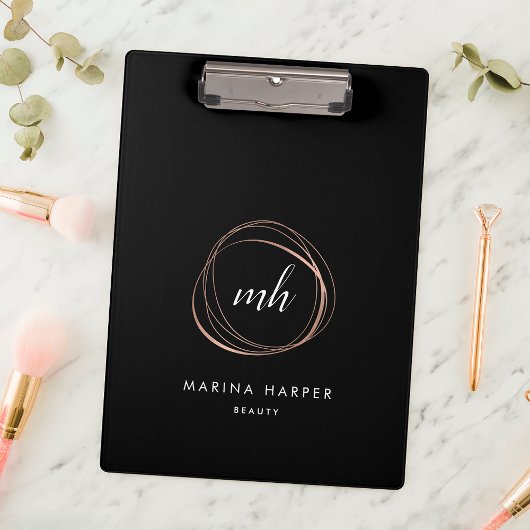 Rose-Monogram-Logo für abstrakte Imitate Klemmbrett