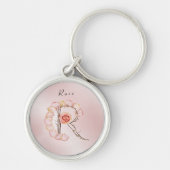 Rose Monogram R Schlüsselanhänger - Natureleganz (Vorne)