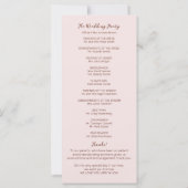 Rose Monogram Wedding Zeremony Programm 4x9 Card (Rückseite)