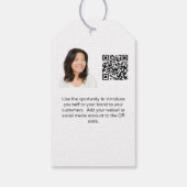 Rose monogramm Business QR Foto Instagramm Tag Geschenkanhänger (Rückseite)