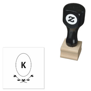 Rose Monogramm Gummistempel