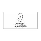 Rose Monogramm-Rücksendeadresse Permastempel (Design)