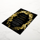Rose | Moody Modern Gold and Black Wedding Folieneinladung (Gedreht)