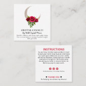 Rose Moon Crystal Candle Intention Zauber Quadratische Visitenkarte (Vorne/Hinten)
