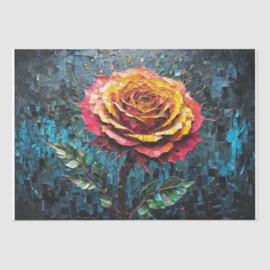 Rose Mosaic - Decoupage - Seidenpapier (Vorderseite)