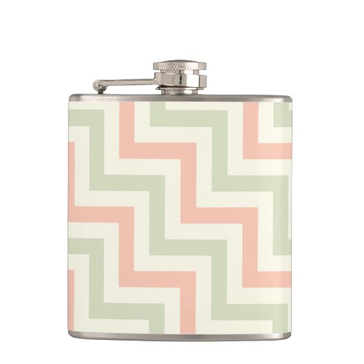 Rose & Moss Zickzack Muster Flachmann (Vorderseite)