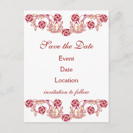 Rose Motif Ankündigungspostkarte