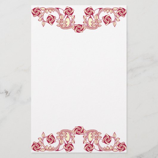 Rose Motif Briefpapier (Vorderseite)