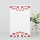 Rose Motif Briefpapier (Stehend Vorderseite)