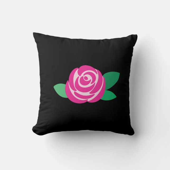 Rose Motif Throw Kissen (Vorderseite)