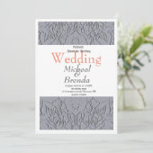 Rose Motif Wedding Einladung (Stehend Vorderseite)