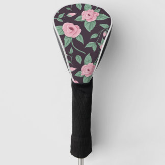 Rose-Muster der handgezogenen rosa Feder Golf Headcover
