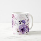 Rose Muster Kaffeemaschine Tasse (VorderseiteRechts)