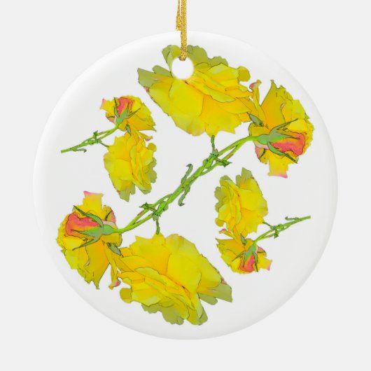 Rose Muster. Keramik Ornament (Hinten)