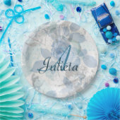 Rose Muster Luxusdesign Monogram Pappteller (Party)