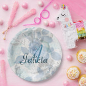 Rose Muster Luxusdesign Monogram Pappteller (Party)