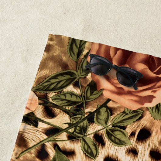 Rose Muster mit Leopard Druckfarbe Strandtuch (Beispiel)