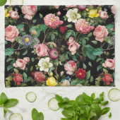 Rose Muster Rosa und Rot Geschirrtuch (Gefaltet)