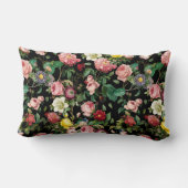 Rose Muster Rosa und Rot Lendenkissen (Rückseite)