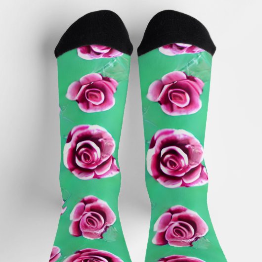 Rose Muster Socken (Oben)